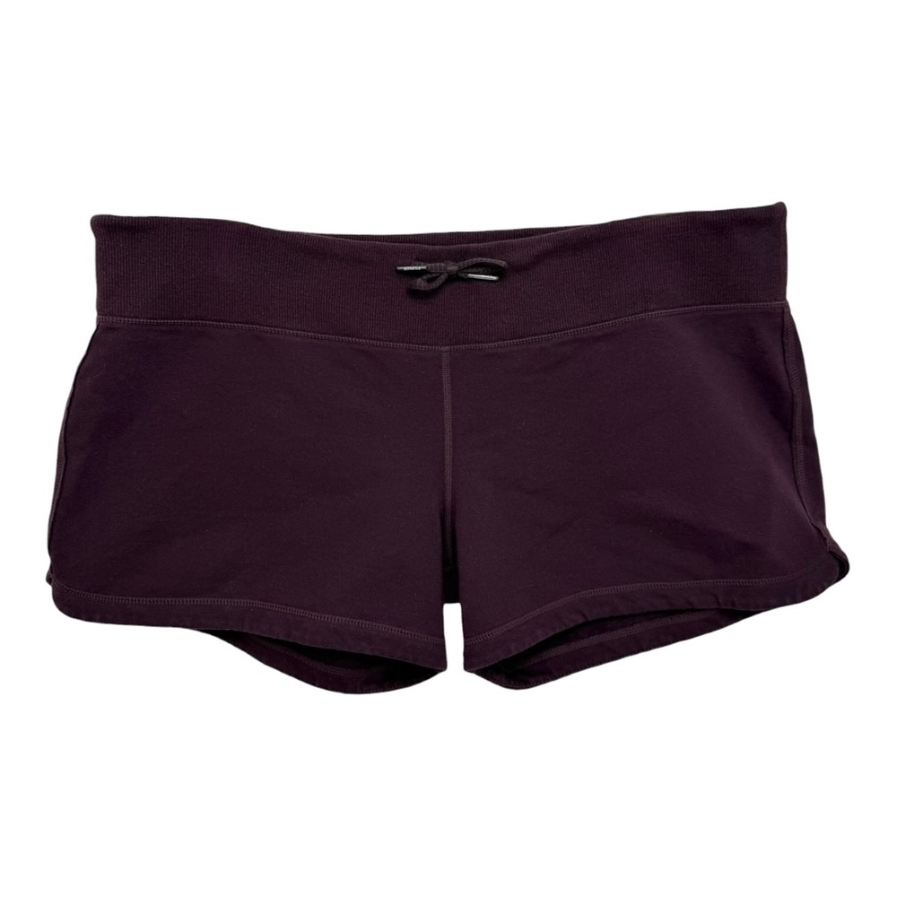 Lululemon Low Rise Cotton Shorts Size 12 Purple Eggplant Burgundy